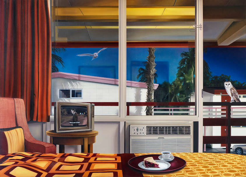 Alina Grasmann: house taken over [room 1], 2021, oil on canvas, 130 x 180 cm 

